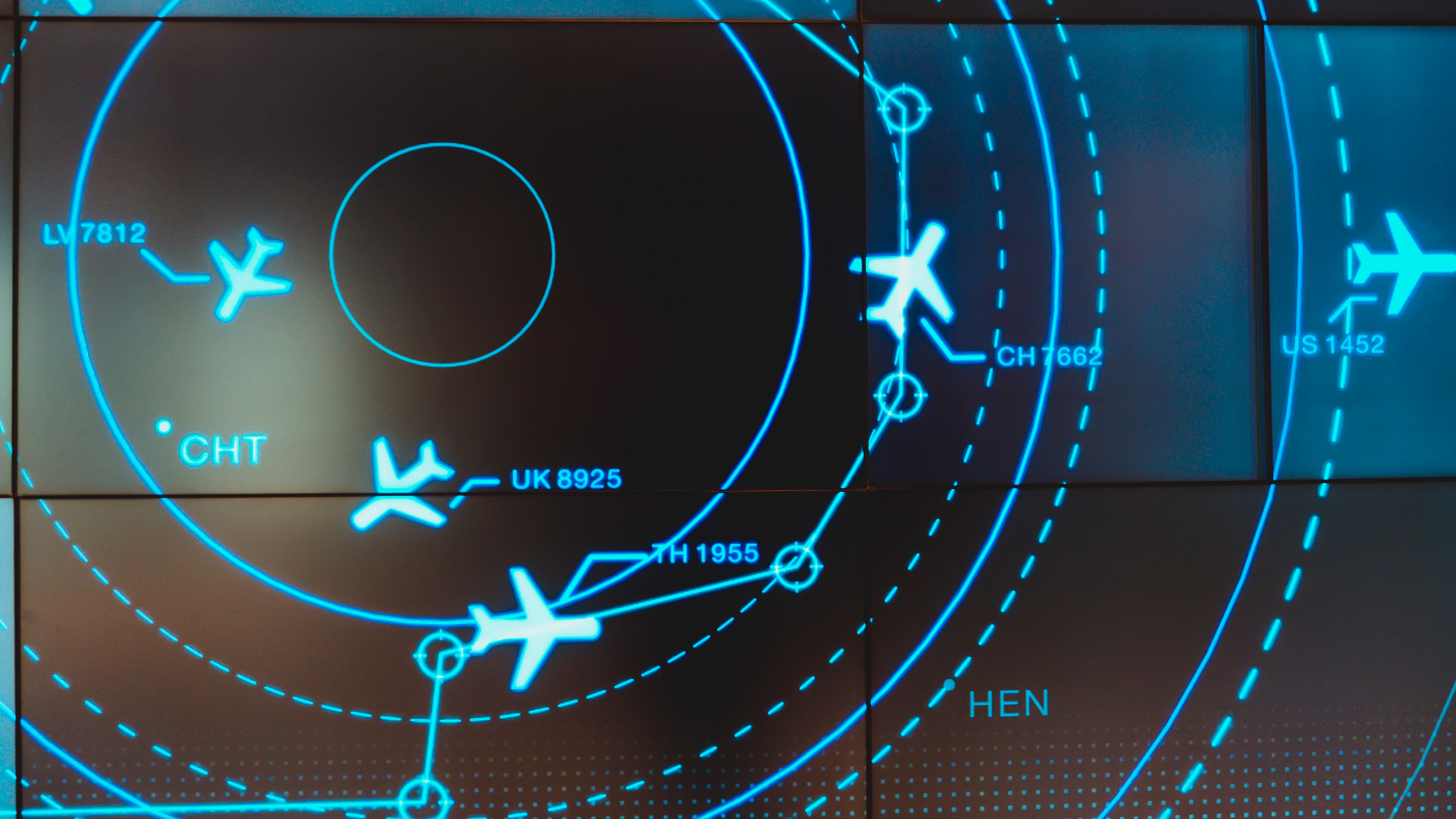 Simulation Screen Showing Various Flights For Transportation And Passengers