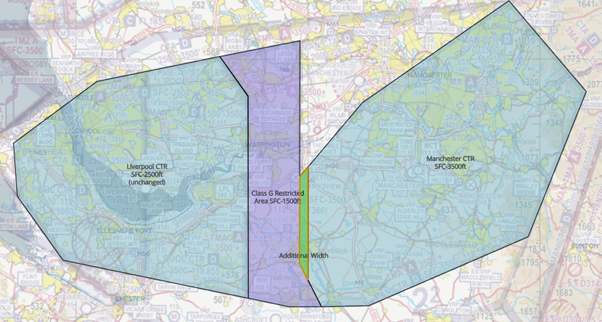 Figure 1: Chart depicting the new North West Transit Corridor with the additional width identified in green.  