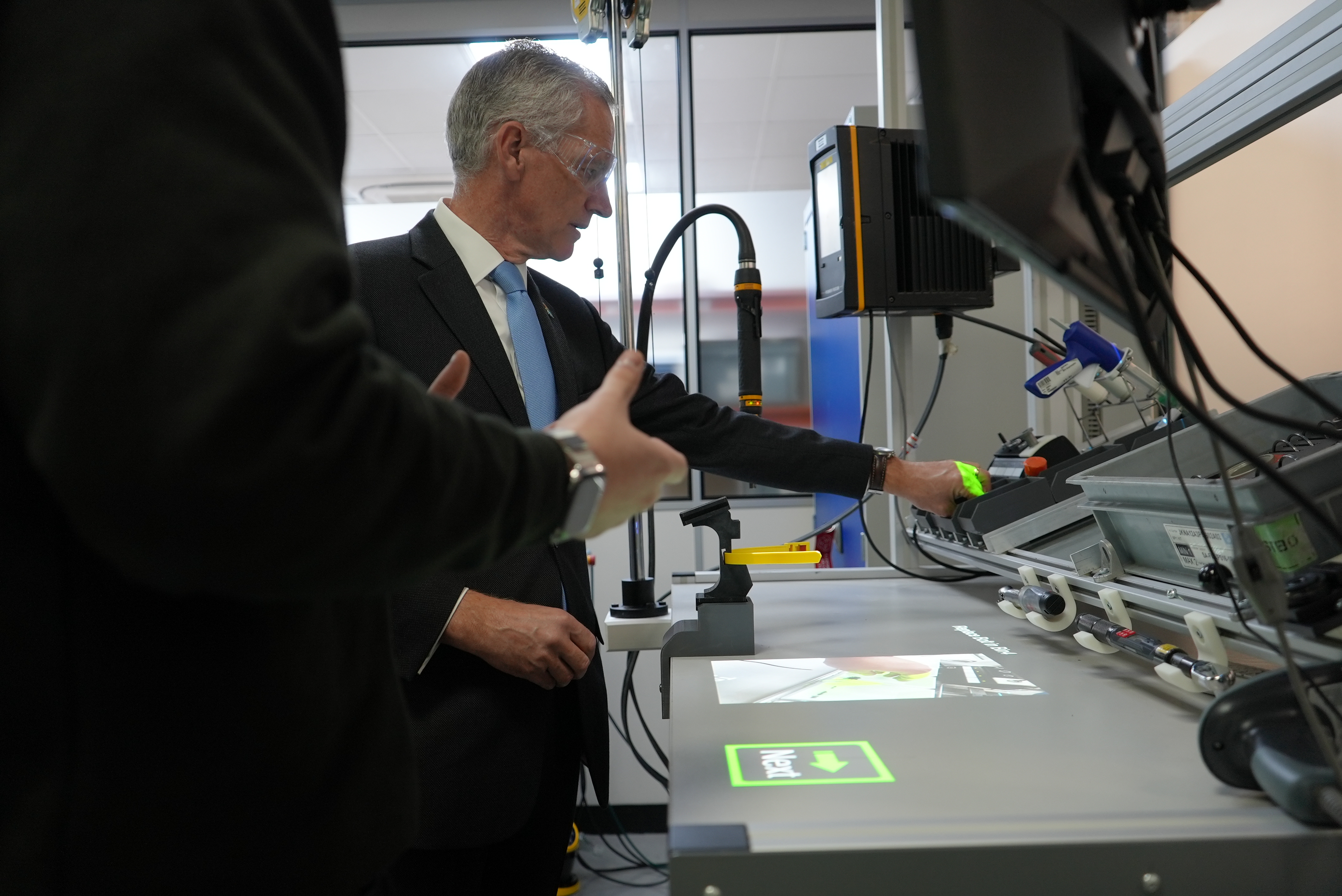 Sir Stephen Hillier on his tour of the facility.