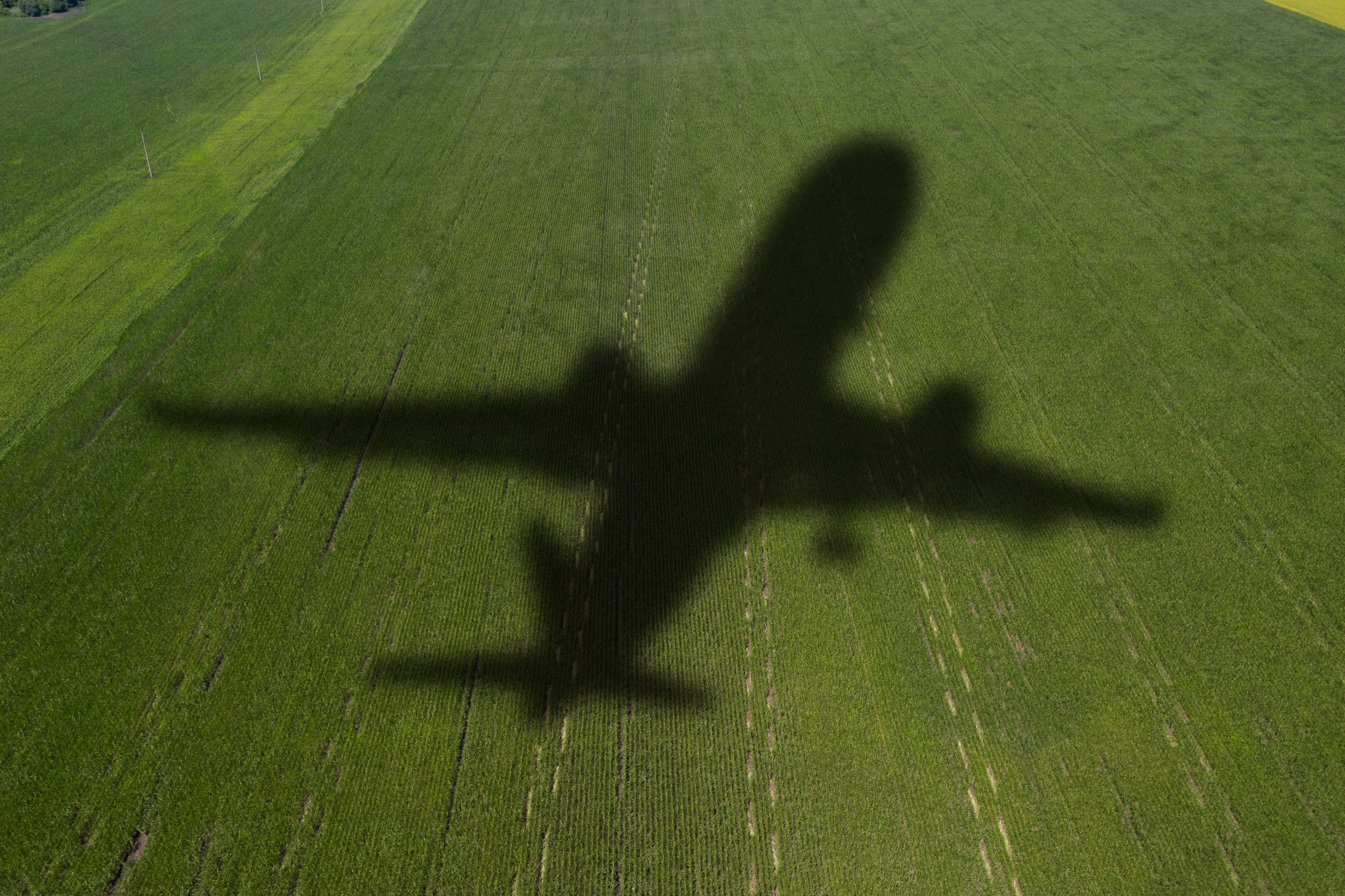 Shadow of plane on ground